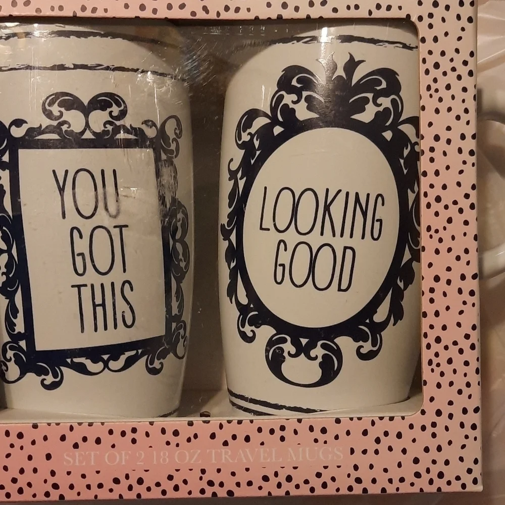Set of 2 Travel Mugs NWT